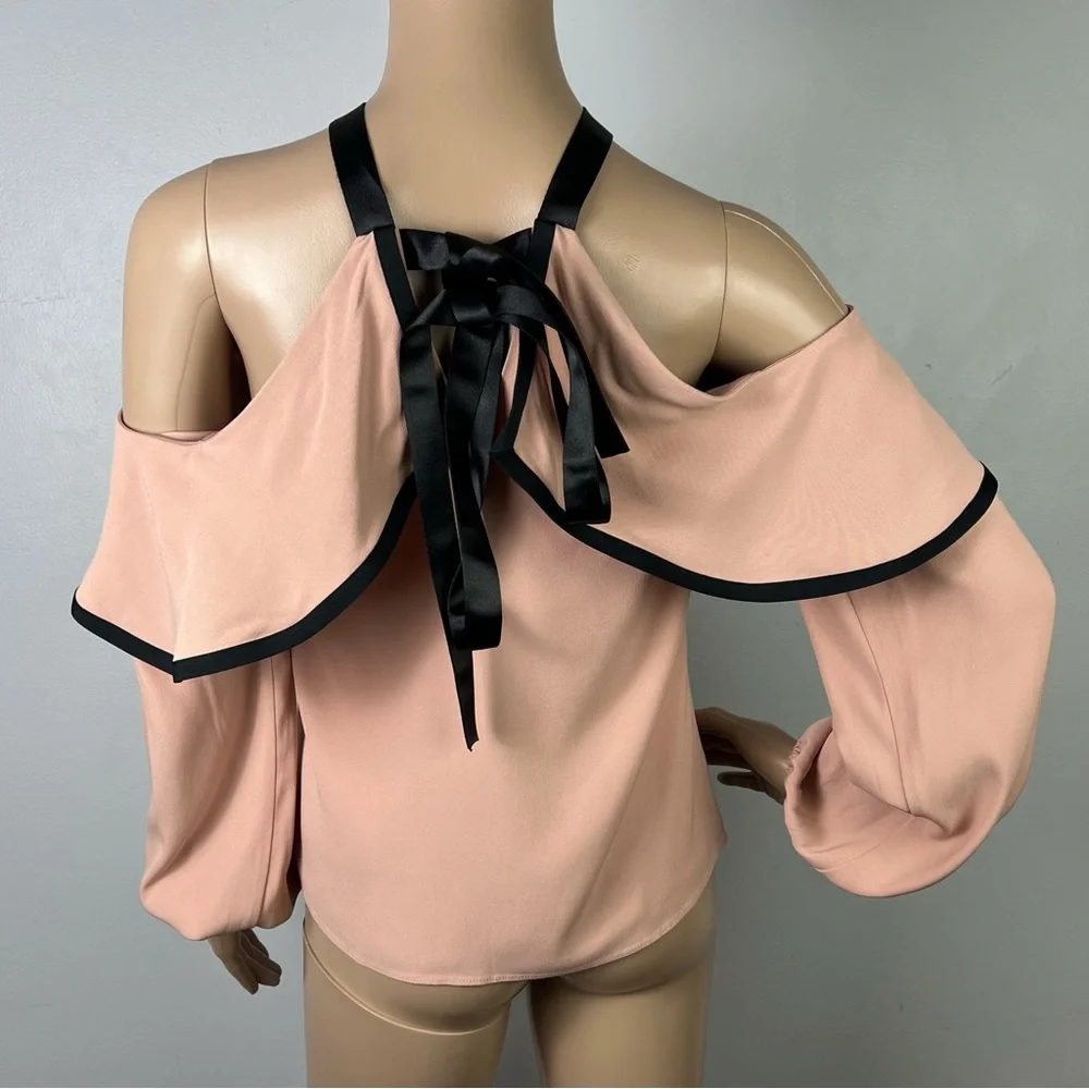 NEW ALEXIS REVOLVE PINK COLD-SHOULDER TOP - Picture 7 of 8